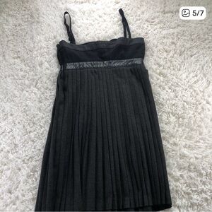 Dolce & Gabbana  Black and grey wool Fabric dress with larger belt. Rare find!